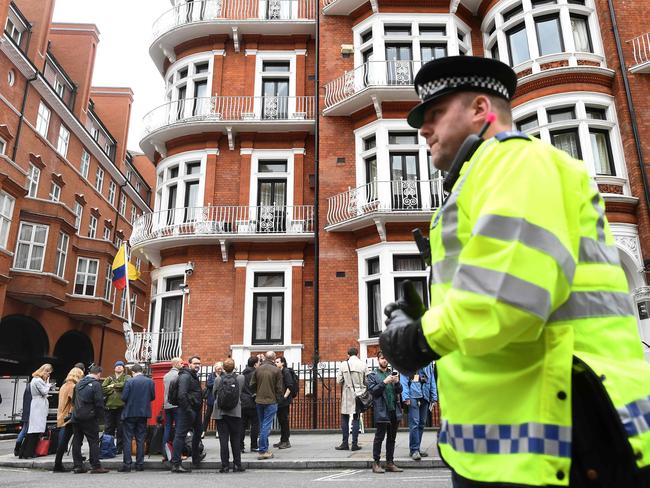 The Embassy of Ecuador in London that has been Assange’s home due to his self imposed exile since 2012. Picture: AFP