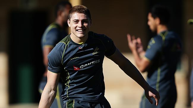 James O'Connor during Wallabies rugby training at Victoria Barracks, Sydney ahead of this week's Bledisloe Cup match against New Zealand.