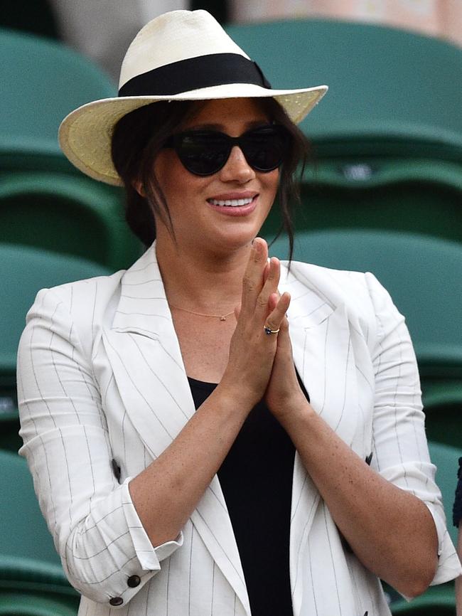 Meghan, Duchess of Sussex was surrounded by empty seats at Wimbledon in 2019. Picture: Glyn Kirk/AFP