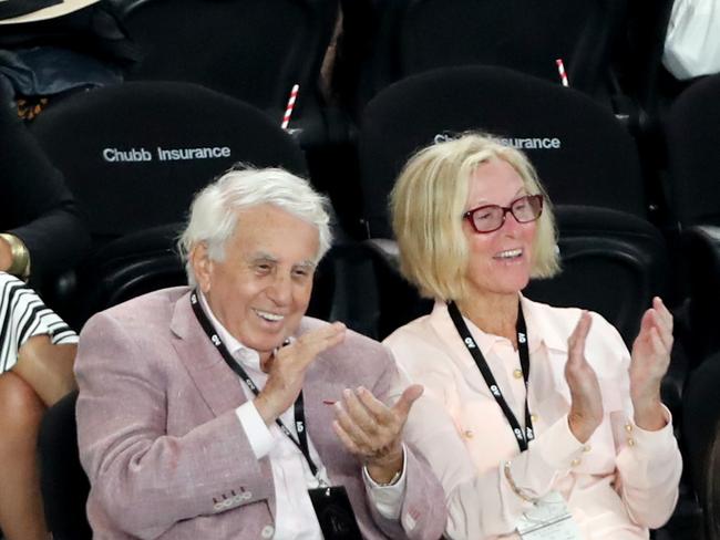 Harry and Rhonda Triguboff at the Australian Open womens final at Rod Laver Arena. Picture: David Geraghty / The Australian.