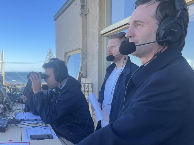 New AFL CEO Andrew Dillon enjoying a day at the footy.