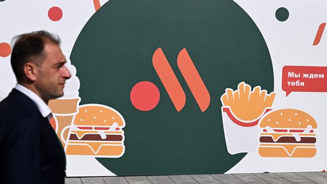 The new logo of the Russian version of a former McDonald's restaurant in Moscow, Vkusno I Tochka. Picture: Kirill Kudryavtsev/AFP