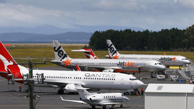 A man bit his partner’s father’s thumb in a bawl at Hobart Airportl. Picture: MATT THOMPSON