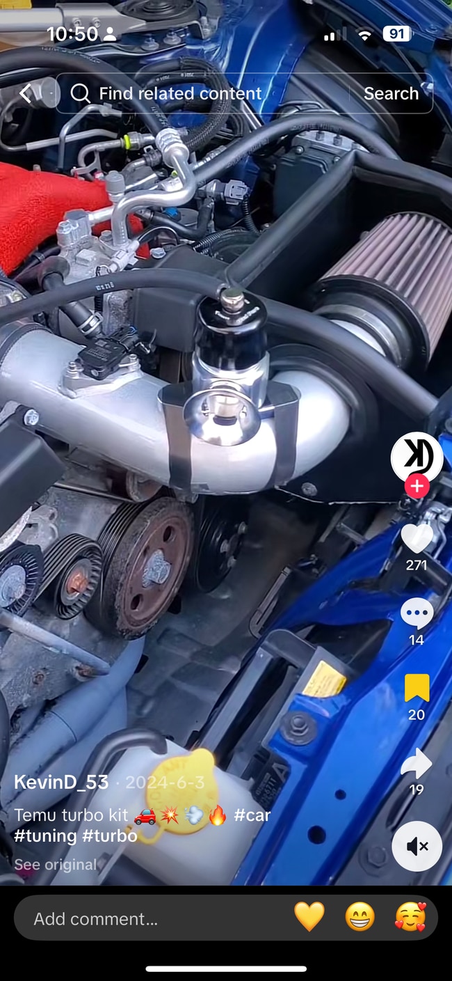 A news.com.au investigation revealed dangerous car parts are being sold to Australians through e-commerce platforms like Temu. Picture: Supplied