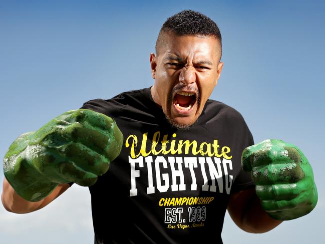 Soa 'The Hulk' Palelei Australian UFC fighter ready for Saturday's bout pictured at Bondi .Picture Gregg Porteous