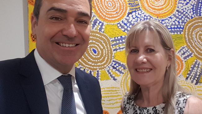 Premier of South Australia, Steven Marshall, with Julie-Ann Finney. Supplied