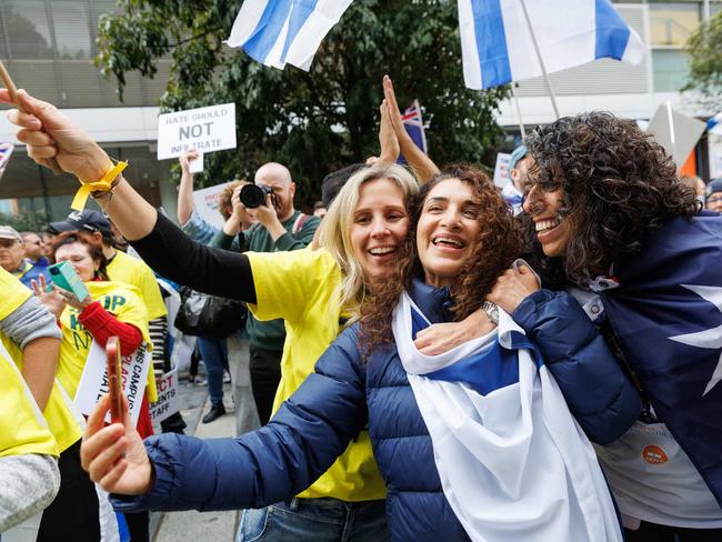 A pro-Israel protest at Sydney University was held earlier this year to call for an end to anti-Semitism and protect students’ safety on campus. Picture: NCA NewsWire / David Swift