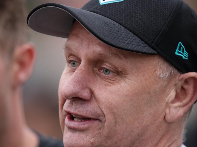 Ken Hinkley, Senior Coach of the Power during the Port Adelaide Power Intra-Club match at Alberton Oval on February 14, 2020 in Adelaide, Australia. (Photo by Matt Turner/AFL Photos via Getty Images)