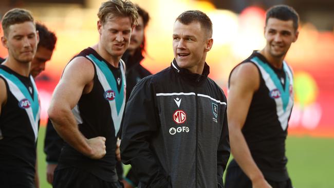 Port Adelaide star Robbie Gray strained his medial ligament. Picture: Chris Hyde/Getty Images