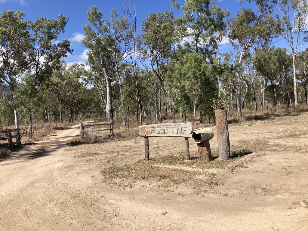 The sign to ‘Flagstone’, which is the property to which Ross Tighe drove to get help. Picture: Greg Stolz