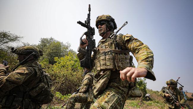 Australian troops at Banongan beach in Situbondo. Picture: Agvi Firdaus