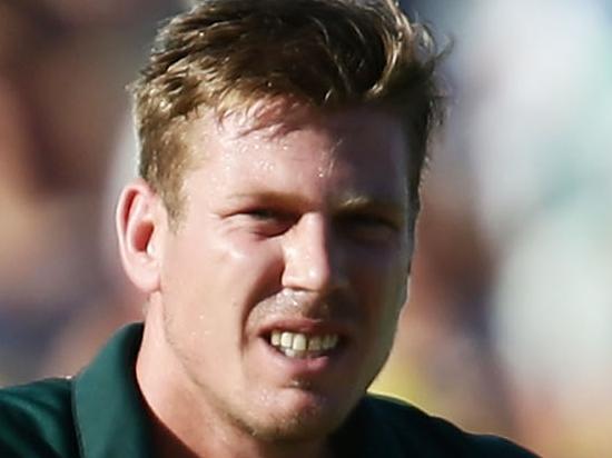 PERTH, AUSTRALIA - FEBRUARY 01: James Faulkner of Australia shows discomfort before leaving the field injured during the final match of the Carlton Mid One Day International series between Australia and England at WACA on February 1, 2015 in Perth, Australia. (Photo by Matt King/Getty Images)