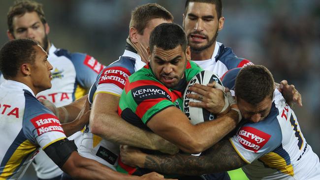 It was a different Greg Inglis at South Sydney. Photo by Mark Kolbe/Getty Images.