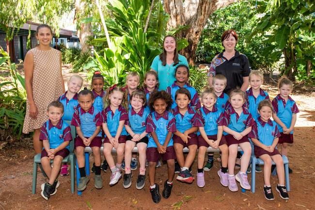 Slade Point State School 2022 Prep class. (L-R) Teacher Emily Beal, teacher Emily Phillips. teacher aide, Janelle Alexander. Back row: Maxon Kennedy, Mykiesha Brand, Dominic Collins, Elyse Tonga-Stephenson, Tennessee Tass, Max Perkins, Cody Clapham, Kayla Phillips; front row: Kohen Mooney-Smith, Kingsley Dorante-Brand, Luna Van Stalen, Kirra Cashen, Kielan Ramsamy-Blackman, Odin Cebulski, Charlie Cooper, Stormy Nasato, Evelyn Walsh. Picture: Michaela Harlow MKY2022PREP