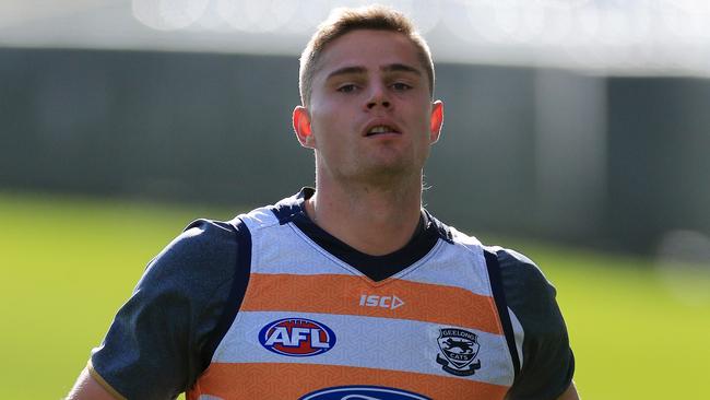 Nathan Vardy at Geelong training. Picture: Peter Ristevski