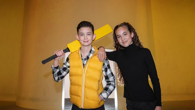 Hayden with his twin sister, Carlee. Melbourne landmarks will light up in yellow to support the cause. Picture: Tony Gough