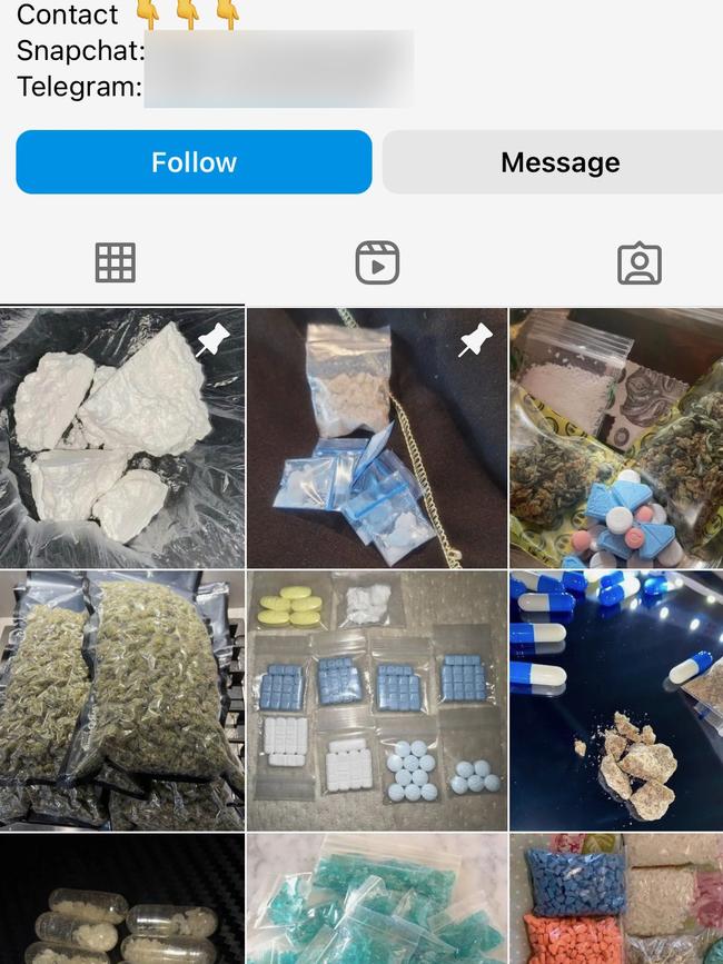 An Instagram Adelaide drugs page.