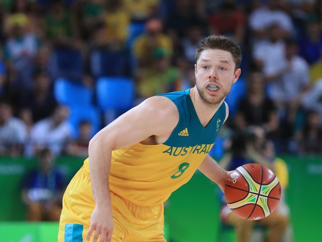 Australia's Matthew Dellavedova during the Boomers v. Lithuania match in Rio. Picture: Alex Coppel