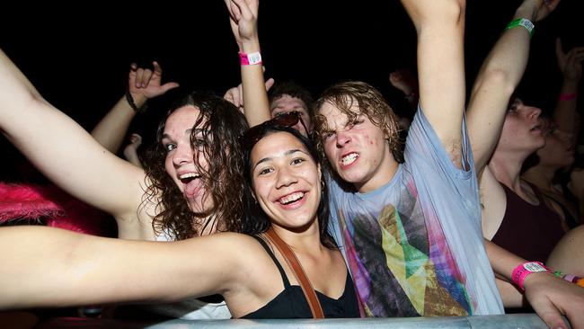 Punters rocked all night at the front of the stage.