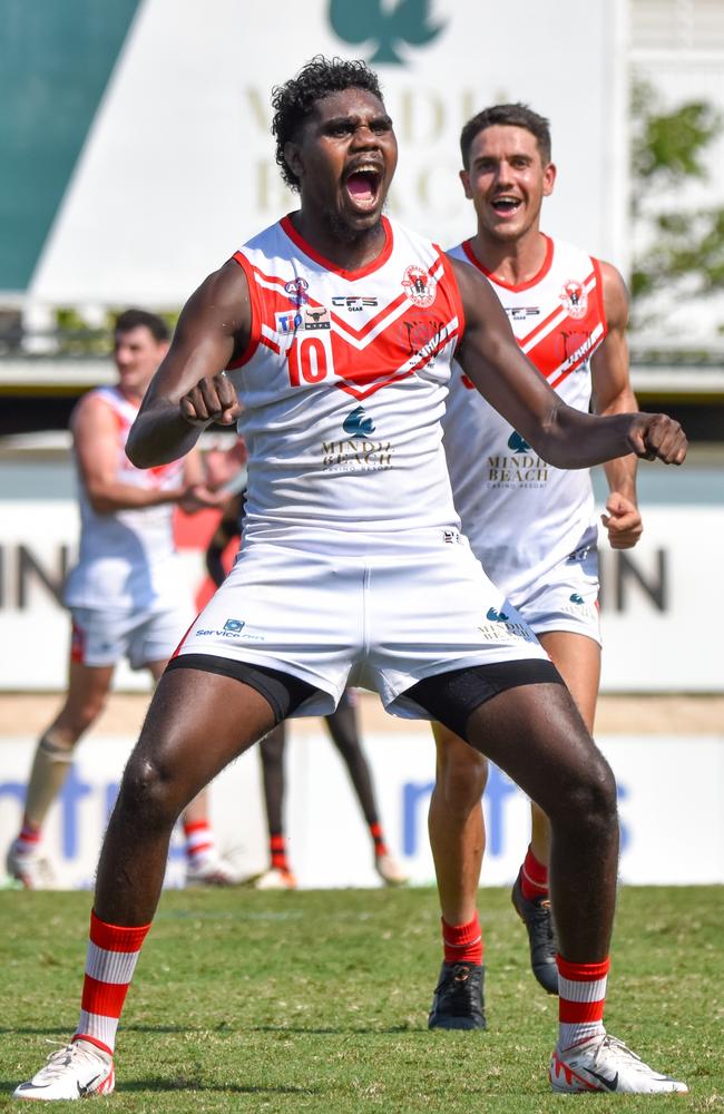 Anthony Munkara has been a consistent goal scoring threat for Waratah in the 2023-24 NTFL season. Picture: Tymunna Clements / AFLNT Media