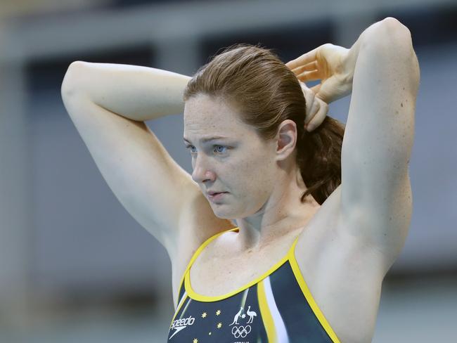 Rio Olympics 2016. The Australian Swimming team hit the pool for training for the first time since their arrival, at Olympic Park Rio de Janeiro. Cate Campbell. Picture: Alex Coppel.