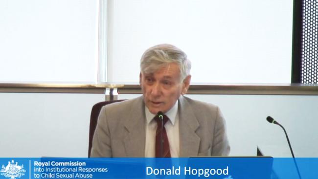 Donald Hopgood at the The Royal Commission into Institutional Responses to Child Sexual Abuse in Brisbane.