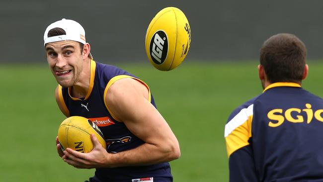 Am ongoing hip injury has hampered West Coast Eagle Elliot Yeo’s preseason. Picture: Paul Kane/Getty Images