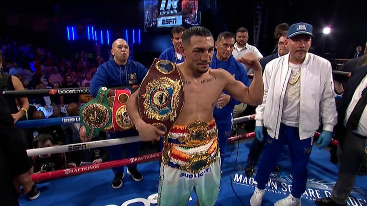 Teofimo Lopez after his upset WBO junior welterweight title win over Josh Taylor.