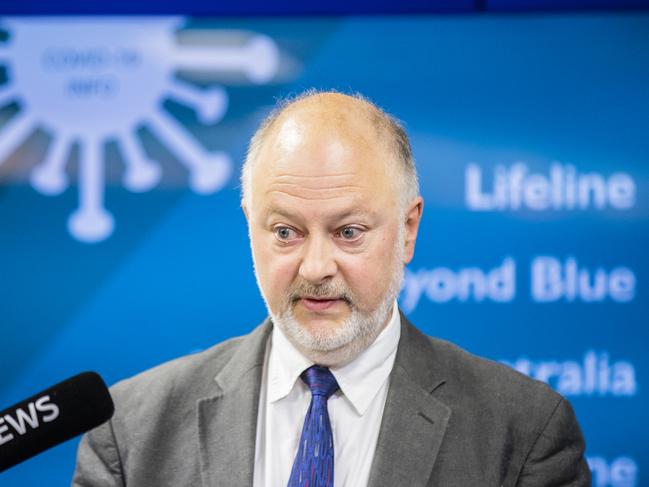 Public Health Director Dr Mark Veitch at the daily Government coronavirus briefing Picture: RICHARD JUPE