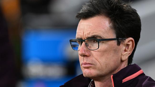 BRISBANE, AUSTRALIA - MAY 05:  Broncos Head of Football Operations Ben Ikin looks on during the round 10 NRL match between Manly Sea Eagles and Brisbane Broncos at Suncorp Stadium on May 05, 2023 in Brisbane, Australia. (Photo by Bradley Kanaris/Getty Images)
