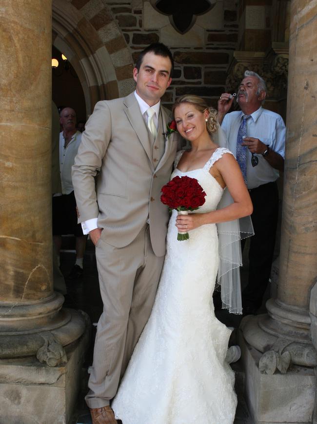 Lake and wife Shannon O'Malley on their wedding day.