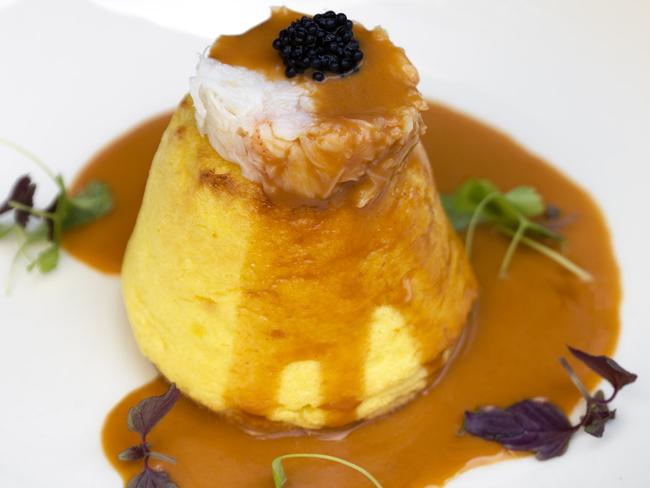 Double baked gruyere, crab and caviar souffle.