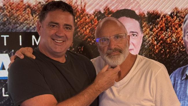 Tim Watson unveils a new bearded look alongside SEN co-host Garry Lyon.