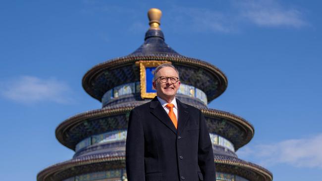 Prime Minister Anthony Albanese visits the Temple of Heaven in Beijing. Picture: Twitter @AlboMP