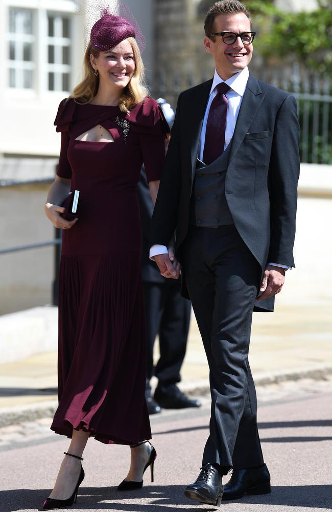 Jacinda Barrett and Gabriel Macht attend the Royal Wedding of Prince Harry to Meghan Markle. Picture: James Whatling / MEGA