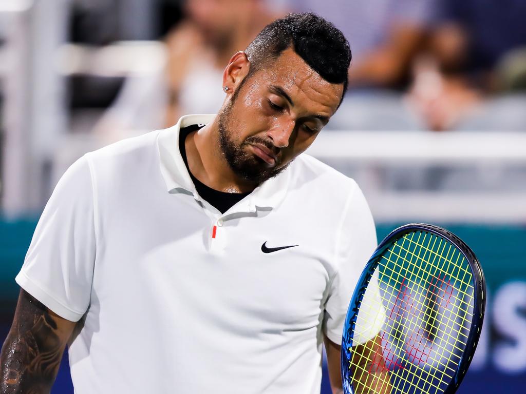 Kyrgios has made it clear he doesn’t intend to keep playing forever. (Photo by Casey Sykes/Getty Images)