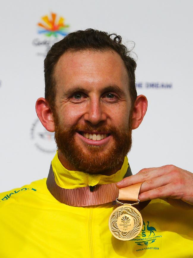 Australia's gold medallist Dane Sampson. / AFP PHOTO / Patrick HAMILTON