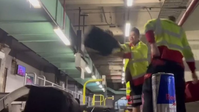 The video of Qantas baggage handlers throwing luggage around created outrage. Picture: TikTok