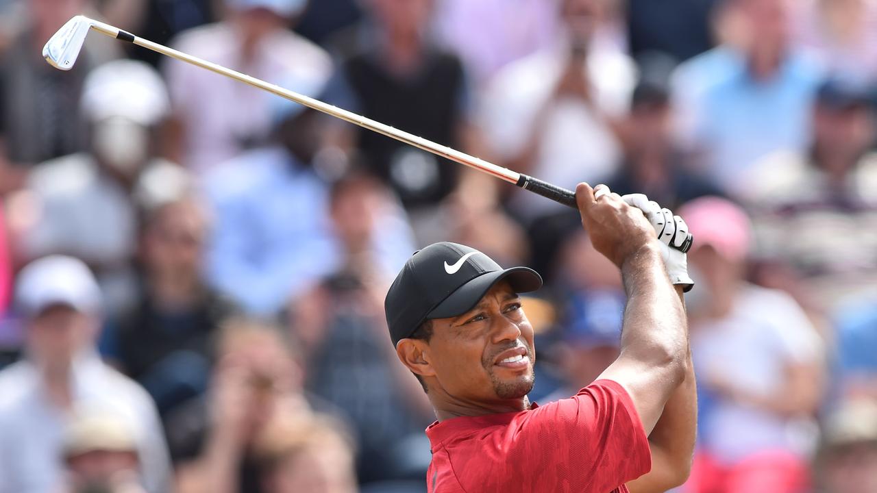 Tiger Woods briefly held the lead at the British Open