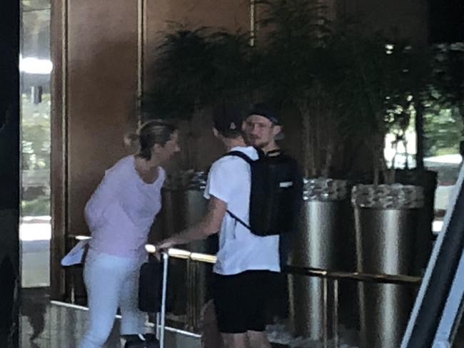 Steve Smith and Cameron Bancroft pictured in a hotel after being informed of their ban.