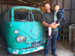 VISION: Bruns Eco Village land steward and conceptualiser Kelvin Daly with his daughter Solara. Picture: Christian Morrow