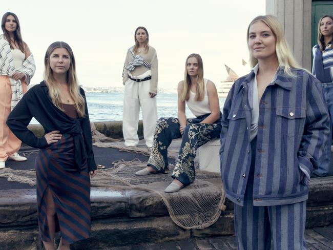 Members from Australia’s Puig Women’s America’s Cup squad. From left: LisaDarmanin, Nina Curtis, Zoe Thomson, Sarah Hoffman, Tash Bryant and Olivia Price. Picture: Hannah Scott-Stevenson