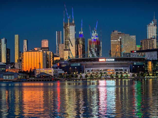 Dockland in Melbourne at night.Picture Jay Town