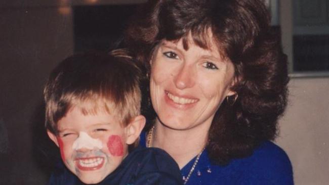 Reece Harding when he was younger with his mother, Michele.