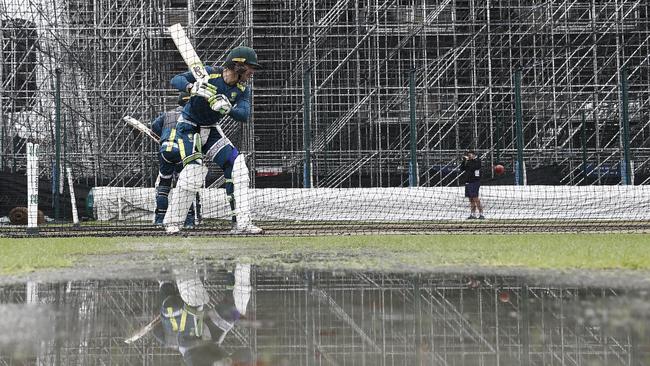 Tim Paine and his side have been back at work again in the gloom of Manchester.