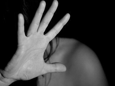 Domestic violence generic hands up