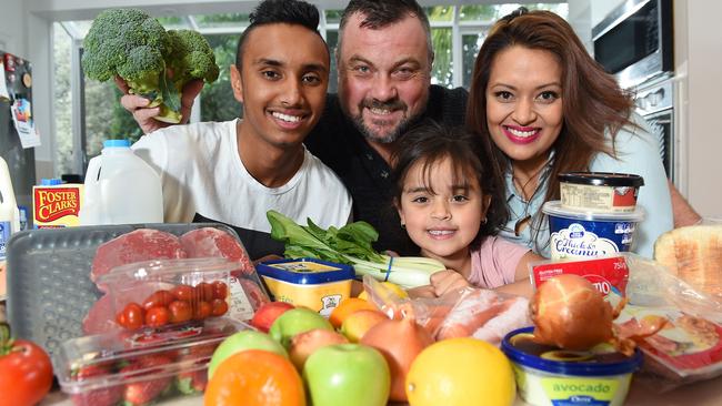 The Krivanek family: Josh, 15, Rob, Monique, 6, and Rachel have taken on a challenge to reduce food waste. Picture: Josie Hayden