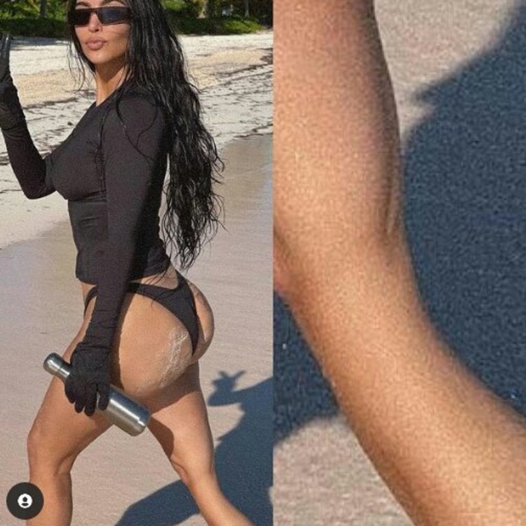 The photo Kim K deleted – including a close-up of that weirdly curved knee.