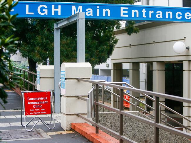 Signage to the coronavirus assessment clinic set up in Launceston. Picture: PATRICK GEEGENERIC- generic - Launceston General Hospital