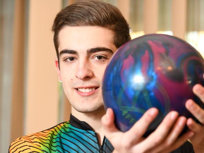 Daniel Perrella, 18 year sold has just represented Victoria in the Junior Nationals in Ten Pin Bowling. He's at home in Clarinda. He's found out he'd going to Taiwan to compete. PICTURE : PENNY STEPHENS. 18TH JULY 2018